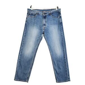 Levis Mens 505 Straight Leg Regular Fit Jeans Size 38 X 30 Medium Wash Denim